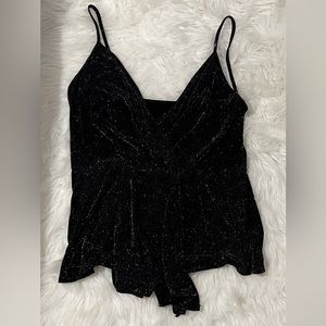 Sleeveless Sparkly Black Top